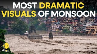 India Monsoon 2023 Unleashing Chaos Recordbreaking Rainfall Brings Fury and Floods  WION Live [upl. by Ecnaralc]