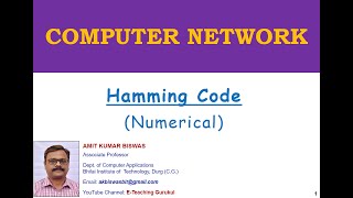 hamming code numerical example  hamming code numerical  computer network  2021 [upl. by Eelimaj]