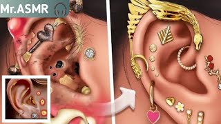 ASMR  EAR THERAPY CLEANING VERY filthy EARS😱 [upl. by Lleznol]