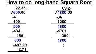 Math Tricks SquareRooting 2 of 2 How to Do LongHand Square Root [upl. by Kcirre220]