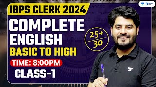 IBPS Clerk 2024  English Basic to High Complete Batch  Class01  English By Vishal Parihar [upl. by Kalikow]