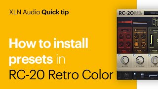 How to install presets in RC20 Retro Color [upl. by Nednil]