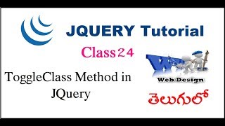 ToggleClass Method in JQuery in Telugu  Different Methods in JQuery  VLR Training Class 24 [upl. by Mulligan]