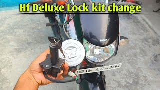 Hf deluxe bike lock kit change  hf deluxe ki chabi kaise badle [upl. by Mayyahk]