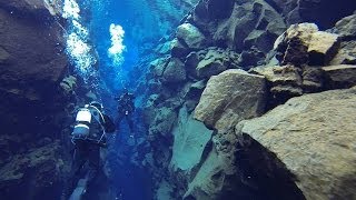 201309 ICELAND Diving between American and Eurasian tectonic plates  Silfra Cracks [upl. by Rozamond]