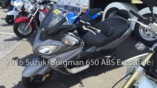 2016 Suzuki Burgman 650 ABS Executive Scooter Review [upl. by Savart]