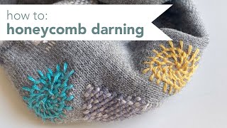 How to honeycomb darning to visibly mend your clothes [upl. by Centonze]