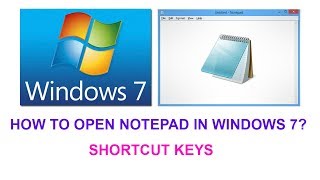 How to Open Notepad in Windows 7 Shortcut Keys [upl. by Liddle]