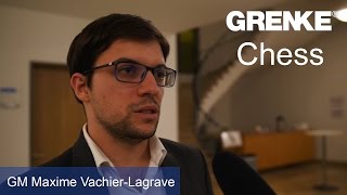 Maxime VachierLagrave beats Hou Yifan in round 4 of the GRENKE Chess Classic 2017 [upl. by Nahttam99]