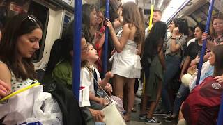 Crowded London Underground Metro Train during Rush Hour [upl. by Gussi306]