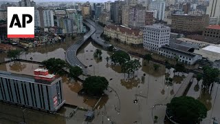 Brazil flood Heavy rains raise river water levels again in Rio Grande do Sul [upl. by Gardy435]