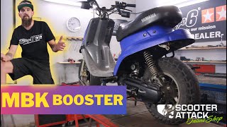 Projekt Minarelli MBK Booster Teil 1  Eröffnung  ScooterAttackcom English Subtitles [upl. by Luemas]