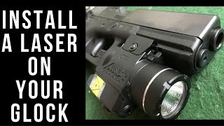 Installing and sighting in a Streamlight TLR4G laser on a Glock [upl. by Annodam]