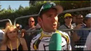 Cavendish finds out Renshaws disqualification Tour de France 2010 [upl. by Doersten704]