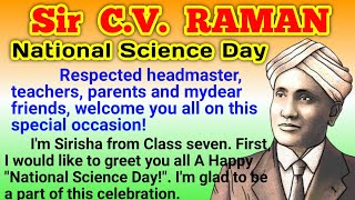 CV Raman speech in English 2024  CV Raman essay in English  National Science Day in English 2024 [upl. by Solon]