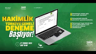 2024 HAKİMLİK TÜRKİYE GENELİ ONLINE DENEME ERİŞİM YÖNERGESİ [upl. by Zulema]