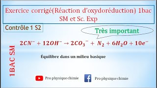 2 Exercices corrigés contrôle 1S 2réaction doxydoréduction 1bac SM et ScExp [upl. by Hcab738]