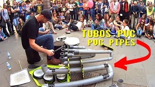 💥 Impresionante músico callejero 💥 Awesome Street Musician 💥 PIPES amp DRUMS 💥 [upl. by Doak]