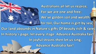 National anthem of Australia Advance Australia Fair Vocal amp choir [upl. by Enwad739]