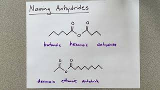 Naming Anhydrides Three valid methods 5 examples [upl. by Gavra]