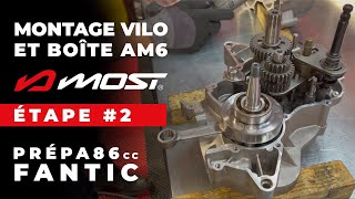 Tuto Montage vilebrequin et boîte de vitesse 50cc AM6  étape 2 sur 3 de la prépa Fantic 86cc MOST [upl. by Anoirtac]