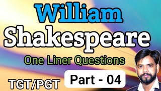 William Shakespeare one liner Question part 04 ll william Shakespeare MCQ [upl. by Ybor]