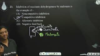 Inhibition of succinate dehydrogenase by malonate is the example of [upl. by Sucramrej]