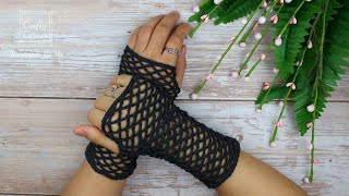 Crochet Lace Gloves To Go With Your Halloween Costume [upl. by Pergrim]