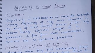 Objectivity  Social Research Meaning Definition Importance Difficulties Sociology BA MANET [upl. by Einwahr260]