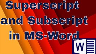 Superscript and Subscript in MS Word [upl. by Dede]