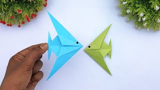 How To Make Easy Paper Angel Fish  Origami Fish Making Tutorial  Handmade Paper Toy Ideas [upl. by Weisman]