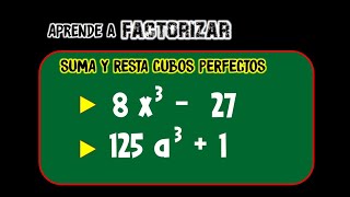 Factorización de suma o resta de CUBOS PERFECTOS  Dos ejercicios resueltos [upl. by Nabla]