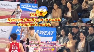 HYESEON COME TO SUPPORT GWANHEES MATCH [upl. by Eerdna53]