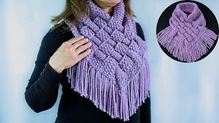 A splendid knitted scarfsnood  it knits quickly and simple even a beginner can handle it [upl. by Tadeas]