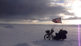 Riding a Honda C90 motorcycle through the Arctic Circle in Winter by Ed March [upl. by Tnecnivleahcim]