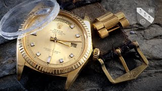 Restoration of a Gold Rolex DayDate  Smashed and Drenched [upl. by Tade]