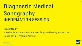 BCIT Diagnostic Medical Sonography Online Info Session 2021 02 03 [upl. by Eirollam]