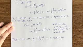 113 Fourier Cosine and Sine Series day 1 [upl. by Ivo]