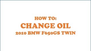 DYI oil change BMW 2010 F650GS twin cylinder [upl. by Rodablas]