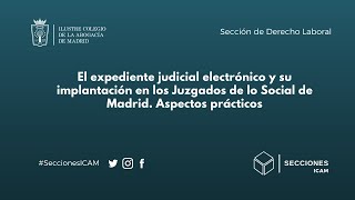 S Laboral El expediente judicial electrónico y su implantación en los Juzgados de lo Social [upl. by Shalne]