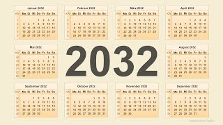 Kalender 2032 [upl. by Aiello528]