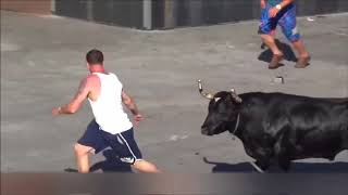 Bull Vs PeopleDemolishing People Compilation [upl. by Ileak]