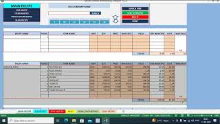 RECIPE COSTING PRO FORMAT in Hindi [upl. by Malynda]