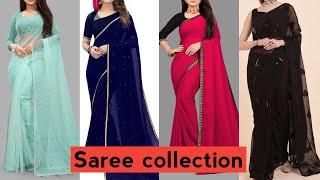 Georgette saree  latest saree designs 2022  georgette saree collection  chiffon ki saree [upl. by Taam]