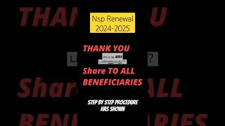 Nsp Renewal 202425 tamil csss 202425 [upl. by Rhett667]