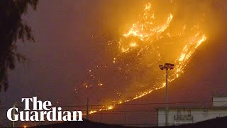 Wildfires tear through Sicily forcing Palermo airport to close [upl. by Ailana]