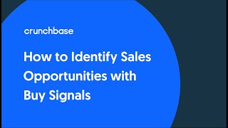 How to Identify Sales Opportunities with Crunchbase Buy Signals [upl. by Fauch]