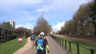 A cycle ride through Hyde Park on a sunny spring day from the Broadwalk to Bayswater Road London [upl. by Emlen679]