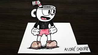 Como Desenhar o CUPHEAD em 3D  How to Draw 3D Cuphead  DESENHOS EM 3D 1 [upl. by Eadrahc]