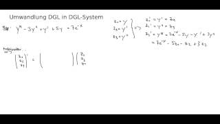 Umwandlung einer DGL in ein DGLSystem [upl. by Kurtzig]